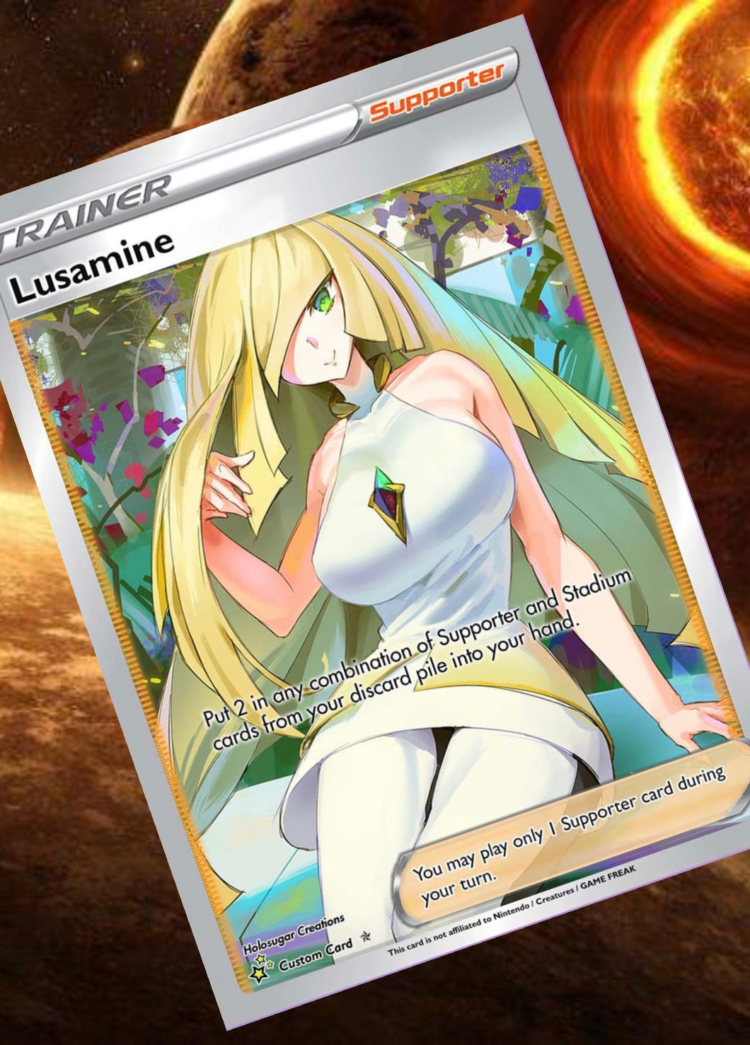 LUSAMINE GX EX VMAX  POKEMON CARD TRAINER CARD