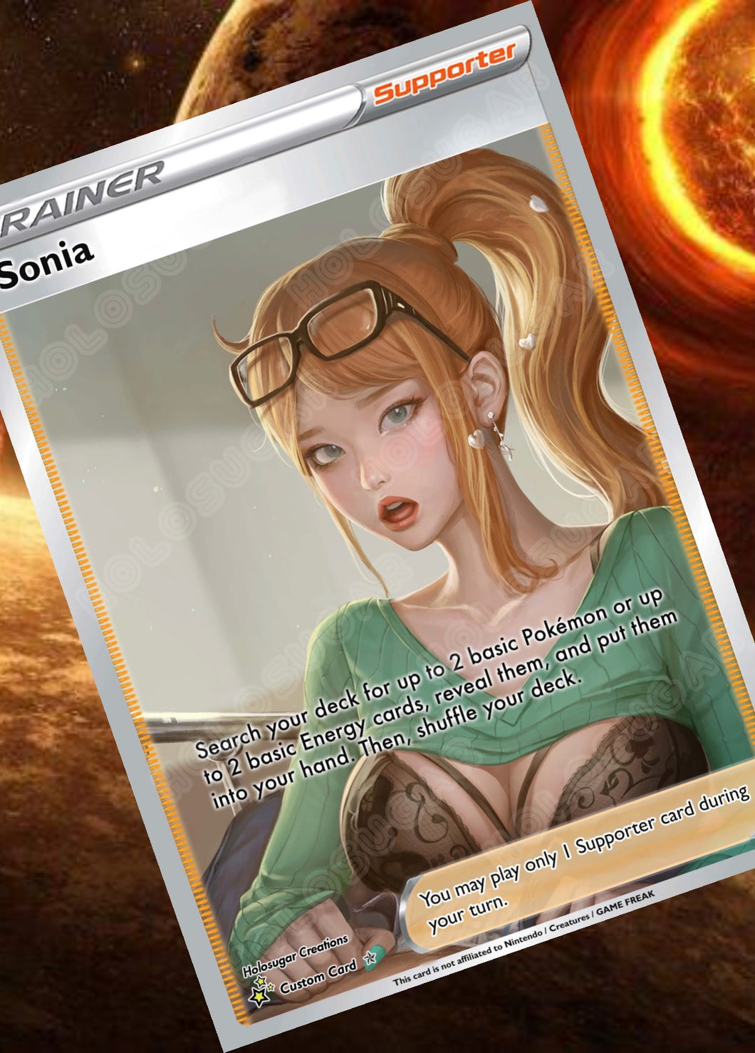 SONIA GX EX VMAX  POKEMON CARD TRAINER CARD