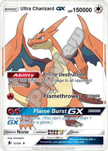 ULTRA CHARIZARD GX EX GMAX POKEMON CARD