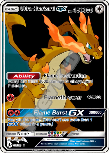 ULTRA CHARIZARD GX POKEMON CARD