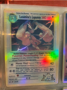 LUSAMINE LOPUNNY ASH KETCHUM GX EX VMAX  POKEMON CARD