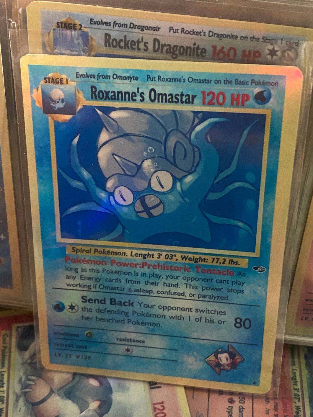 ROXANNE OMASTAR ASH KETCHUM GX EX VMAX  POKEMON CARD