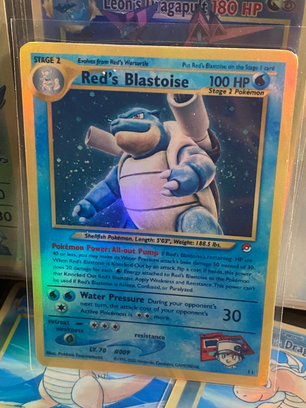 RED BLASTOISE ASH KETCHUM GX EX VMAX  POKEMON CARD