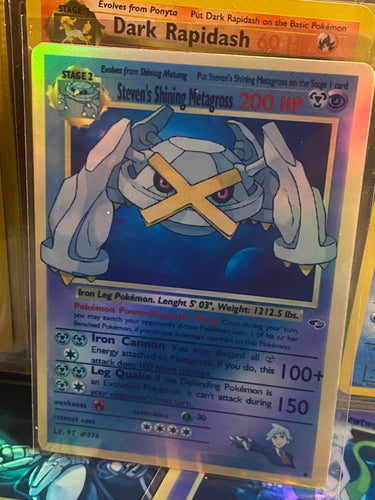 STEVEN SHINING METAGROSS ASH KETCHUM GX EX VMAX  POKEMON CARD