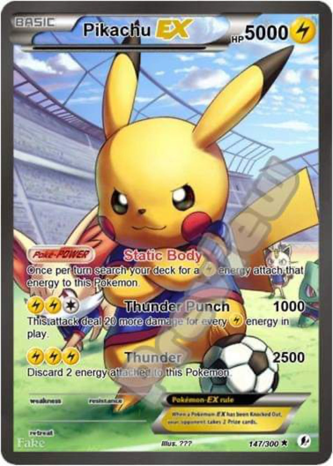 SOCCER PIKACHU ASH KETCHUM GX EX VMAX  POKEMON CARD