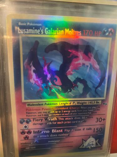 LUSAMINE GALARIAN MOLTRES ASH KETCHUM GX EX VMAX  POKEMON CARD