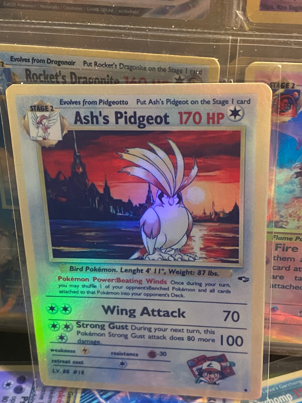 PIDGEOT ASH KETCHUM GX EX VMAX  POKEMON CARD