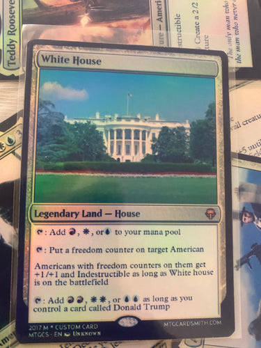 WHITE HOUSE DONALD TRUMP WALL MTG PLANESWALKER MAGIC THE GATHERING CARD CUSTOM