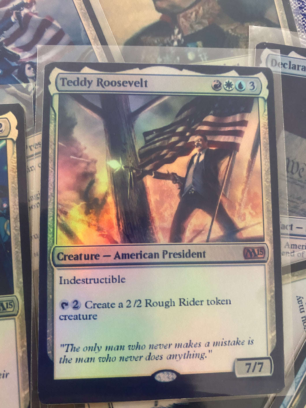 TEDDY ROOSEVELT DONALD TRUMP MTG PLANESWALKER MAGIC THE GATHERING CARD CUSTOM