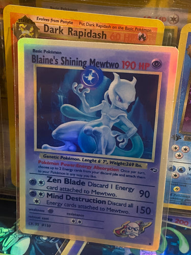 BLAINE SHINING MEWTWO GX EX VMAX  POKEMON CARD