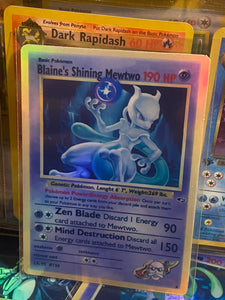 BLAINE SHINING MEWTWO GX EX VMAX  POKEMON CARD