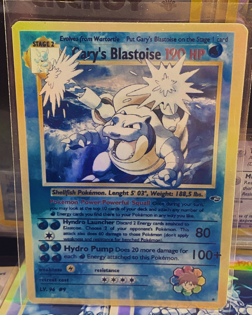 GARY BLASTOISE GX EX VMAX  POKEMON CARD