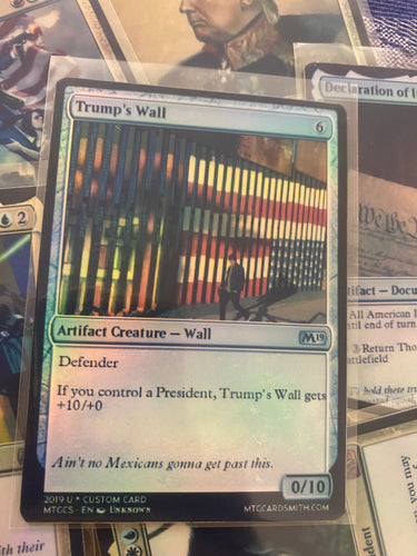 DONALD TRUMP WALL MTG PLANESWALKER MAGIC THE GATHERING CARD CUSTOM