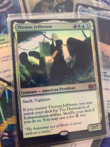 THOMAS JEFFERSON DONALD TRUMP WALL MTG PLANESWALKER MAGIC THE GATHERING CARD CUSTOM