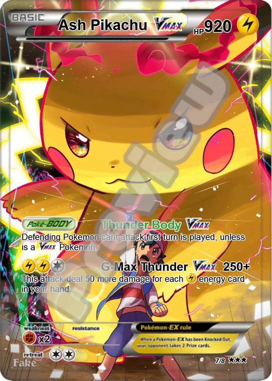 PIKACHU ASH KETCHUM GX EX VMAX  POKEMON CARD