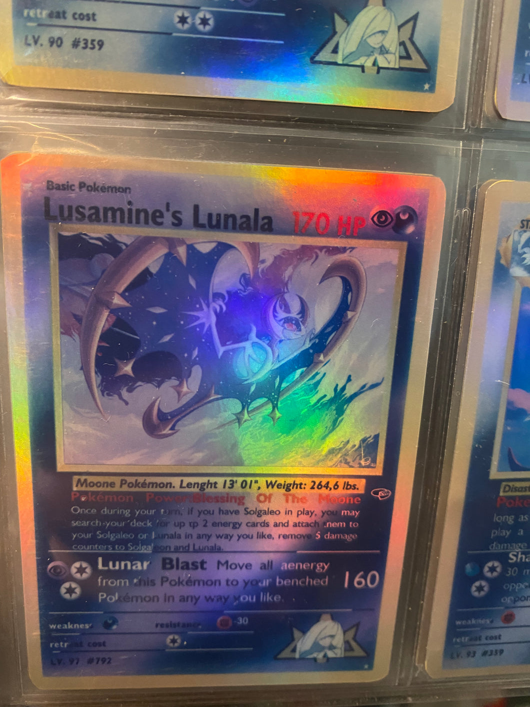 LUSAMINE LUNALA ASH KETCHUM GX EX VMAX  POKEMON CARD