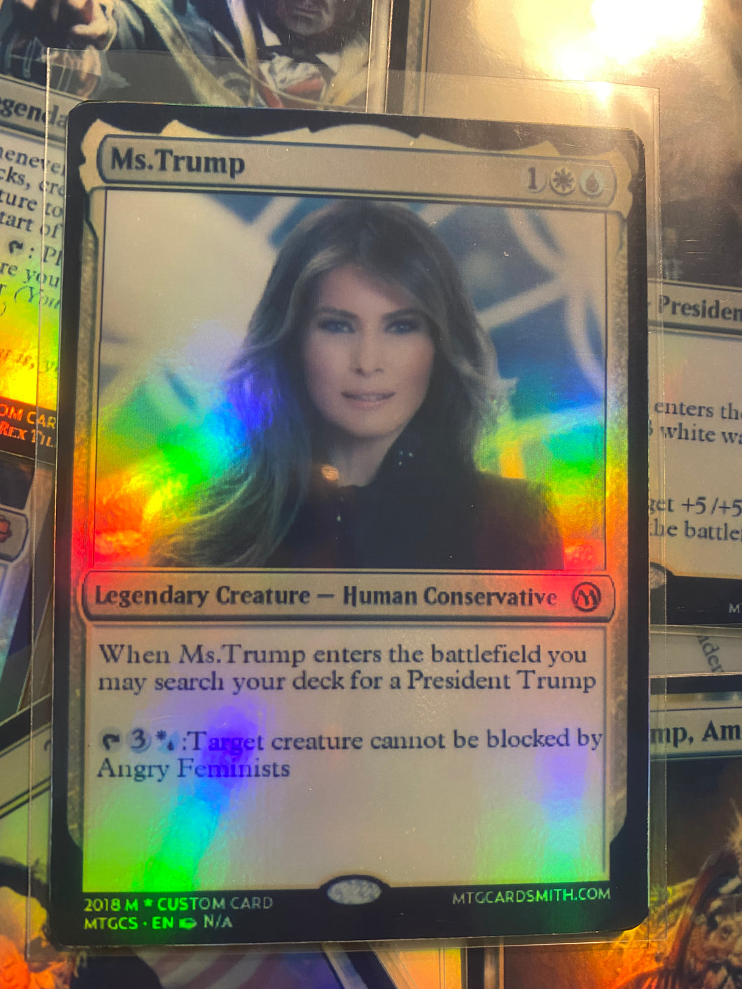 MS MELANIA DONALD TRUMP MTG PLANESWALKER MAGIC THE GATHERING CARD CUSTOM