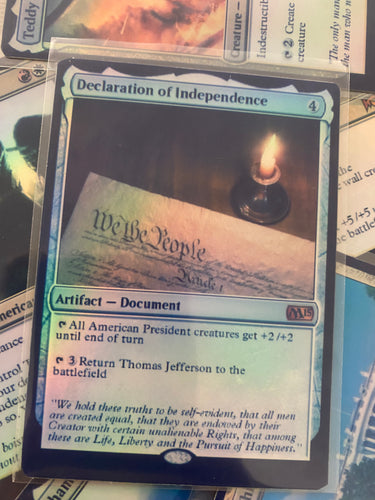 DECLARATION OF INDEPENDENCE DONALD TRUMP WALL MTG PLANESWALKER MAGIC THE GATHERING CARD CUSTOM