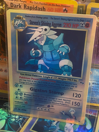 STEVEN SHINING AGGRON GX EX VMAX  POKEMON CARD