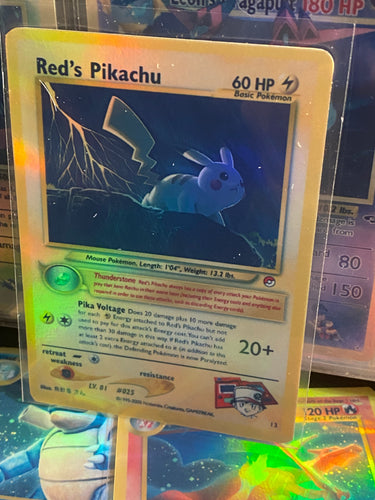 RED PIKACHU ASH KETCHUM GX EX VMAX  POKEMON CARD