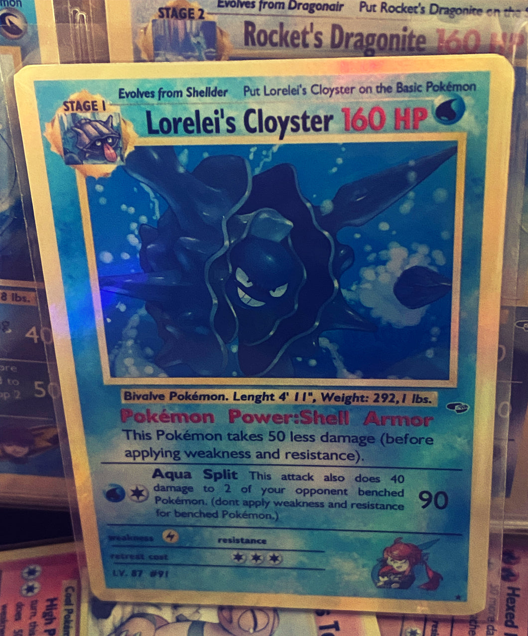 LORELEI CLOYSTER ASH KETCHUM GX EX VMAX  POKEMON CARD