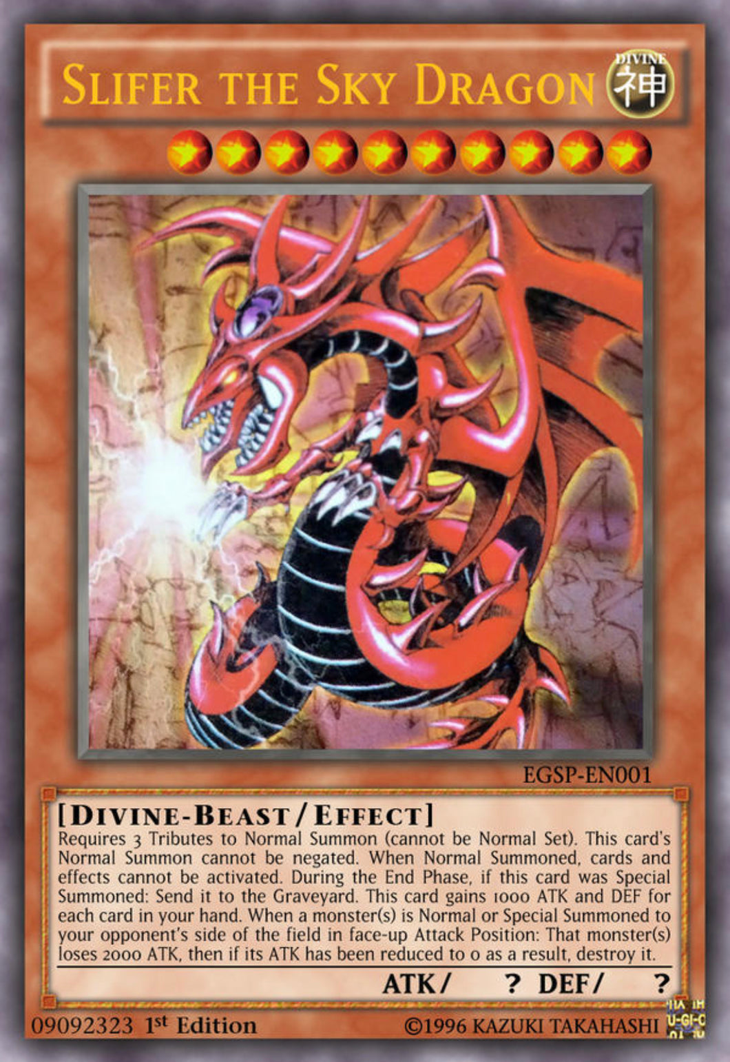 Yu-gi-oh slifer the sky dragon