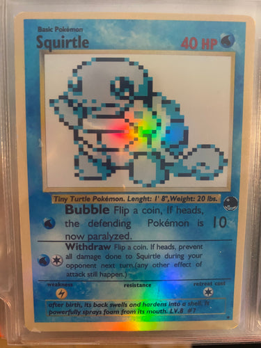 Squirtle GB sprite style pixel art EX GX X Y Custom Pokemon Cards