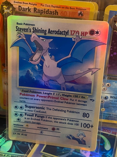 STEVEN SHINING AERODACTYL ASH KETCHUM GX EX VMAX  POKEMON CARD