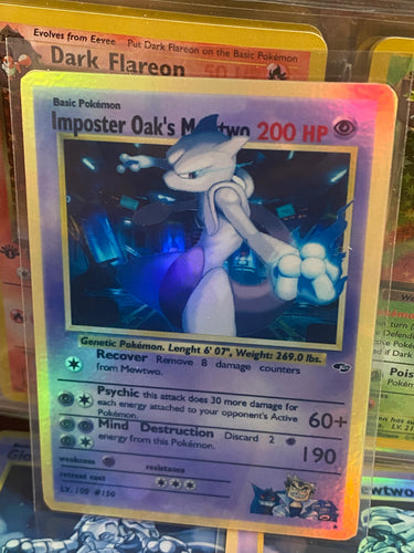 IMPOSTER OAK MEWTWO ASH KETCHUM GX EX VMAX  POKEMON CARD