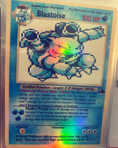 Blastoise GB sprite style pixel art EX GX X Y Custom Pokemon Cards