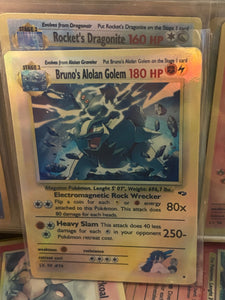 BRUNO ALOLAN GOLEM ASH KETCHUM GX EX VMAX  POKEMON CARD