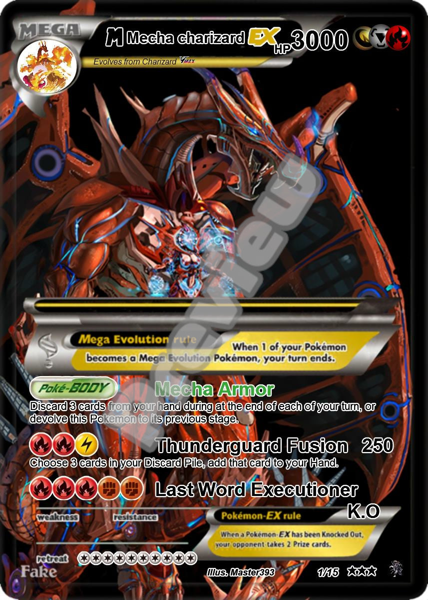 M MECHA CHARIZARD EX GX VMAX POKEMON CARD